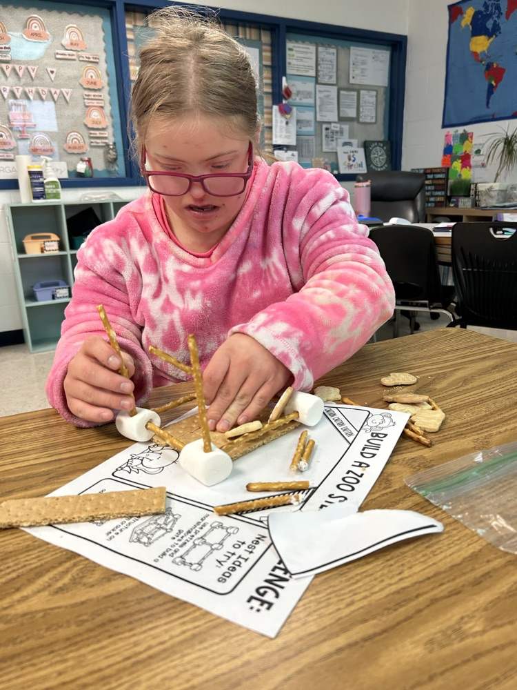 student with marshmallows and graham crackers
