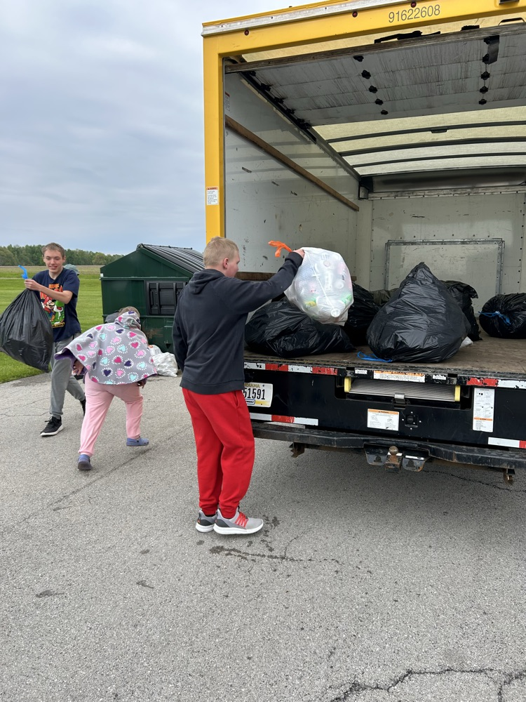 students recycling