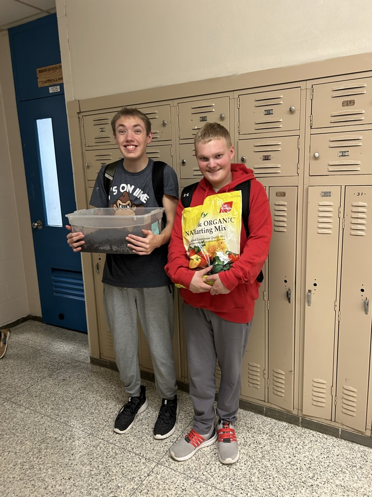 students with dirt and soil