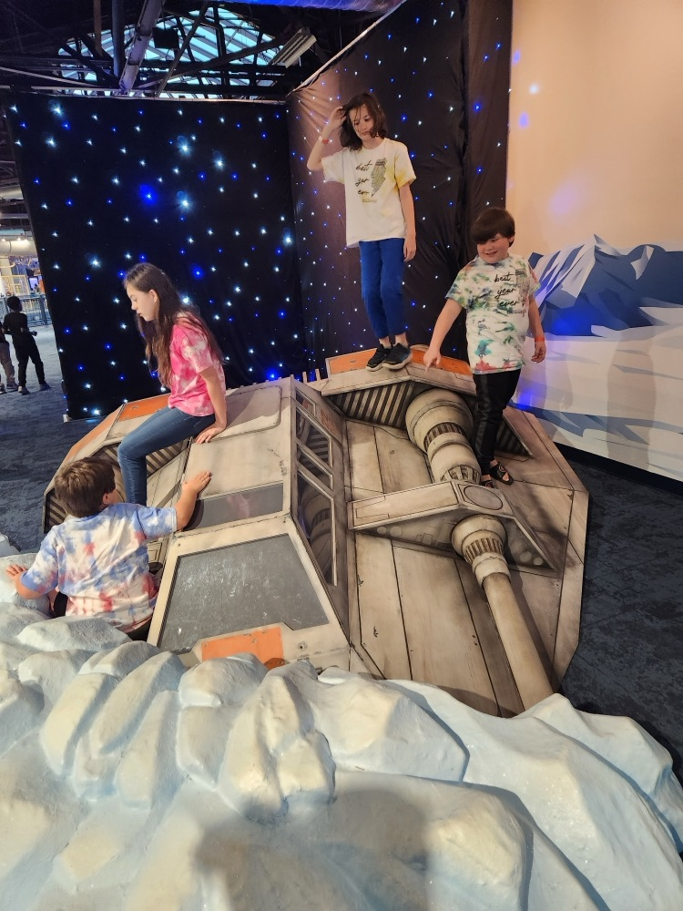 students on space shuttle