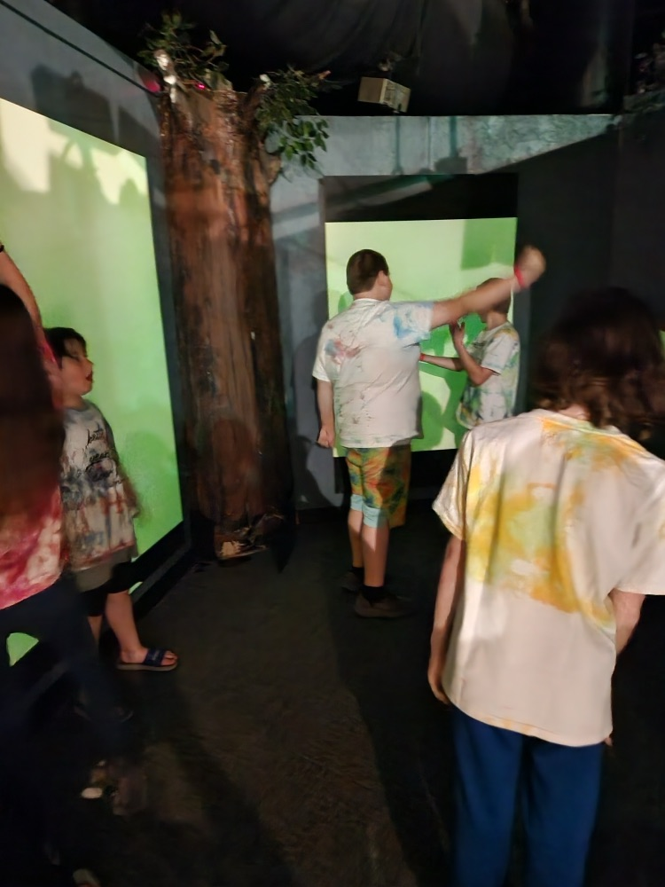 students creating shadows