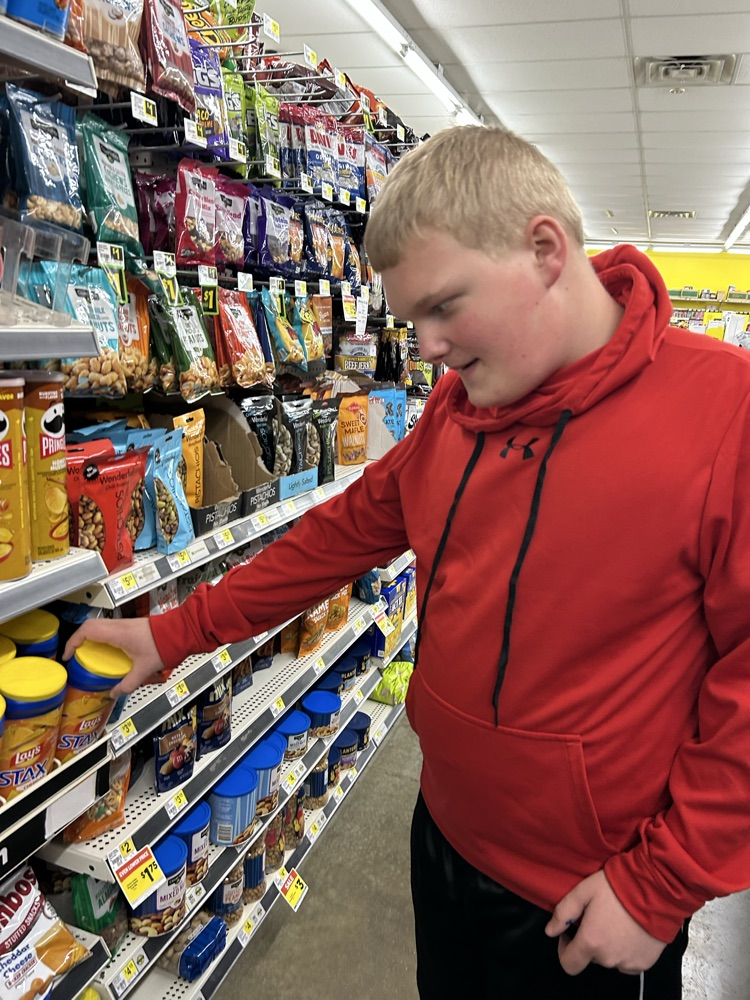 student getting snacks