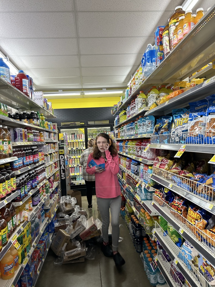 student getting snacks