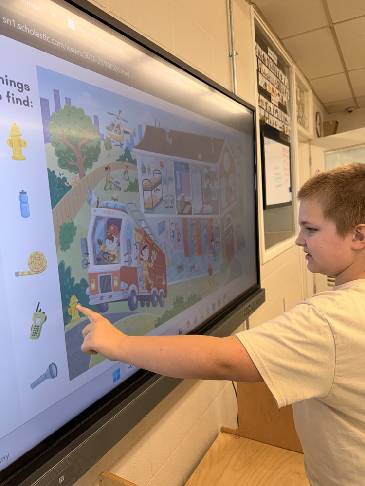 students doing an interactive firefighter game