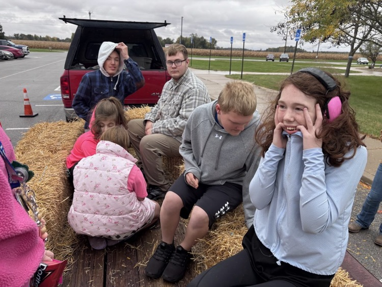 students on hayride 