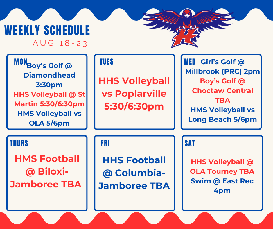 weekly schedule