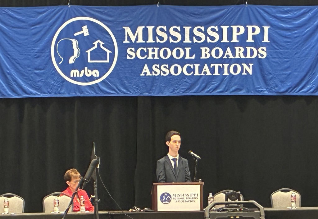 Aiden Shiyou giving speech at MSBA Annual Conference