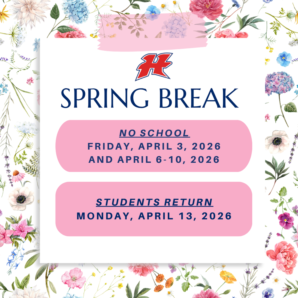 Spring Break Flyer surrounded by flowers 