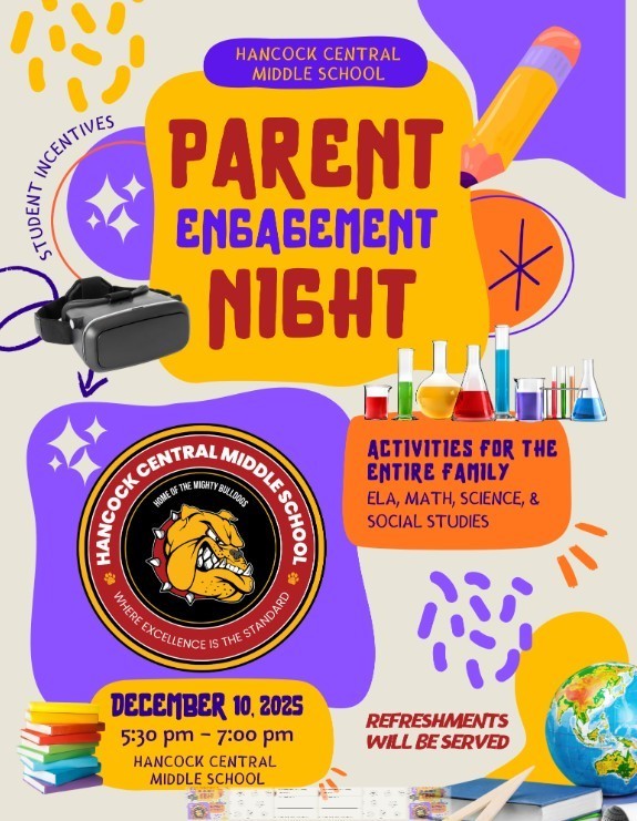 This is a flyer for the parent Engagement Night at HCMS.