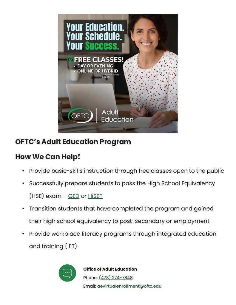 OFTC Adult Ed Flyer