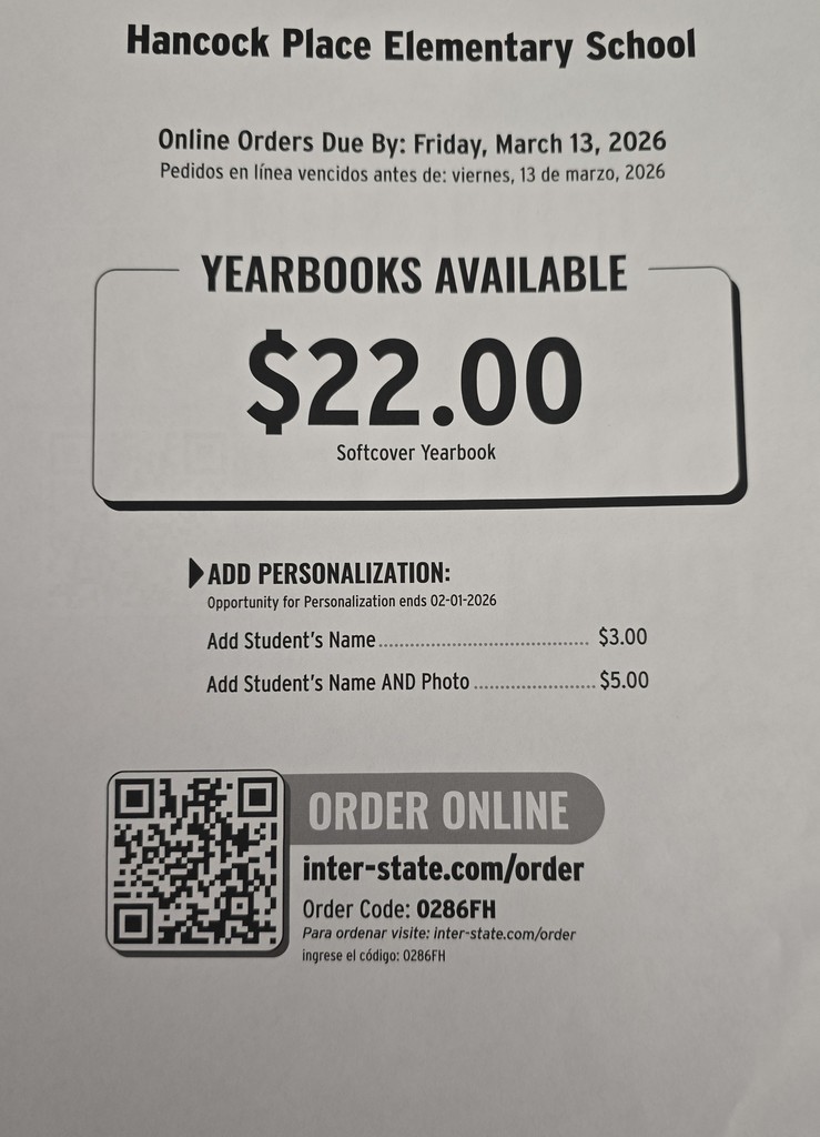 Yearbooks Order Online Flyer for Preschool and Elementary School