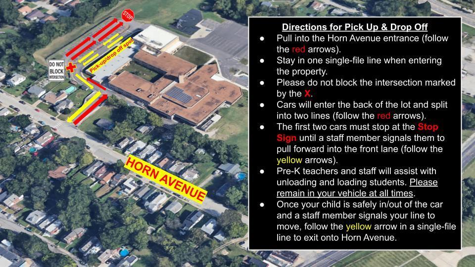 Preschool Drop off & Pick Up Map