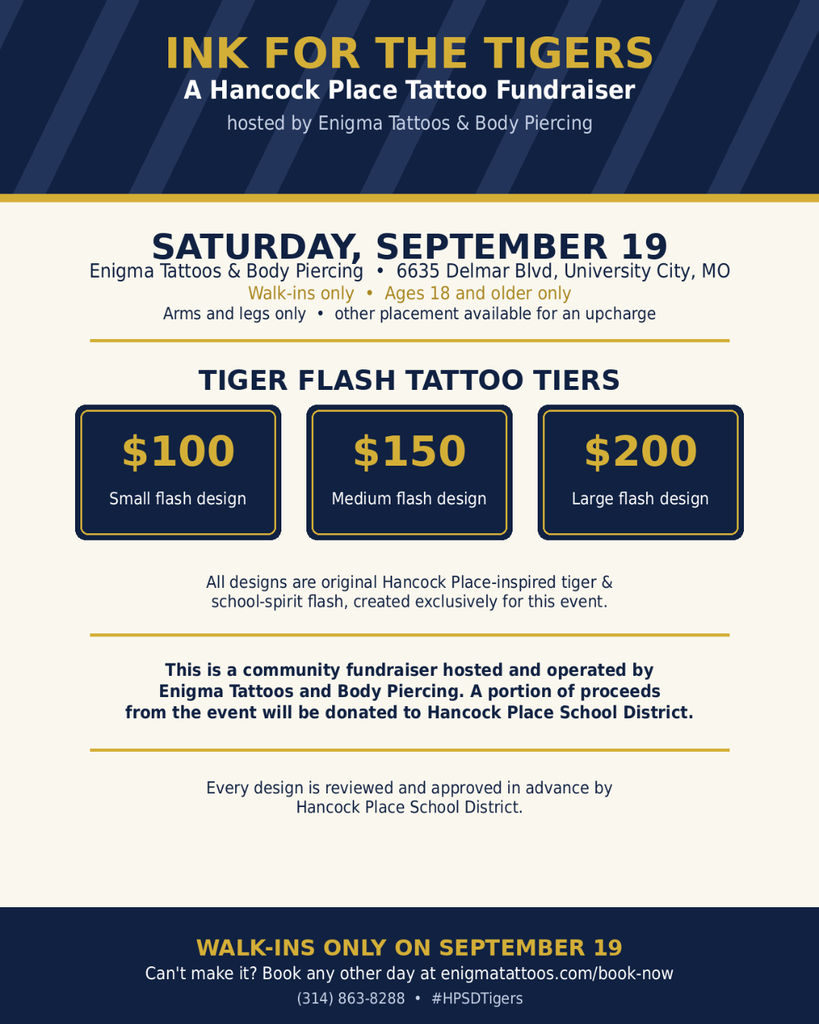 Save The Date - Ink for Tigers Information