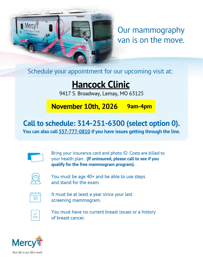 Mammography Van Flyer