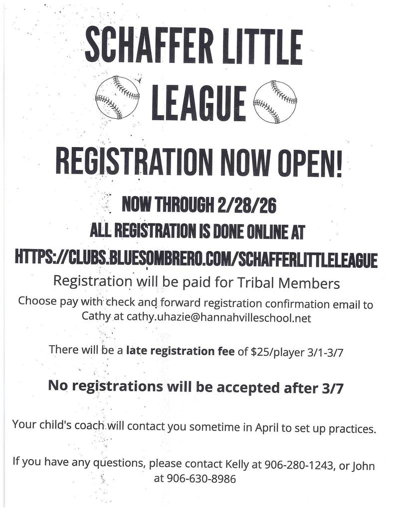 Schaffer Little League Registration Opens