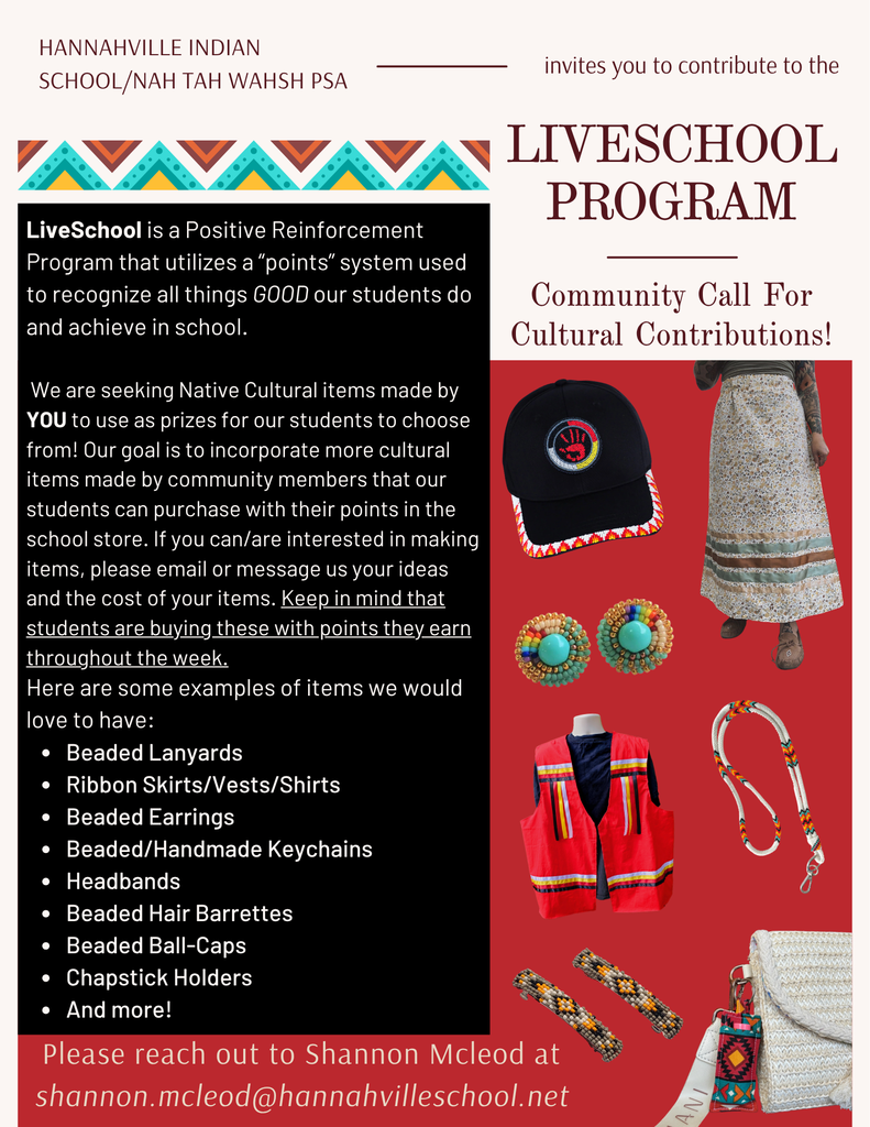 LiveSchool Cultural Items Requested from Community