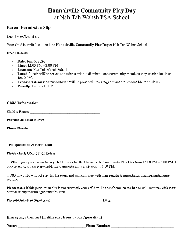 Watch for Permission Slips!