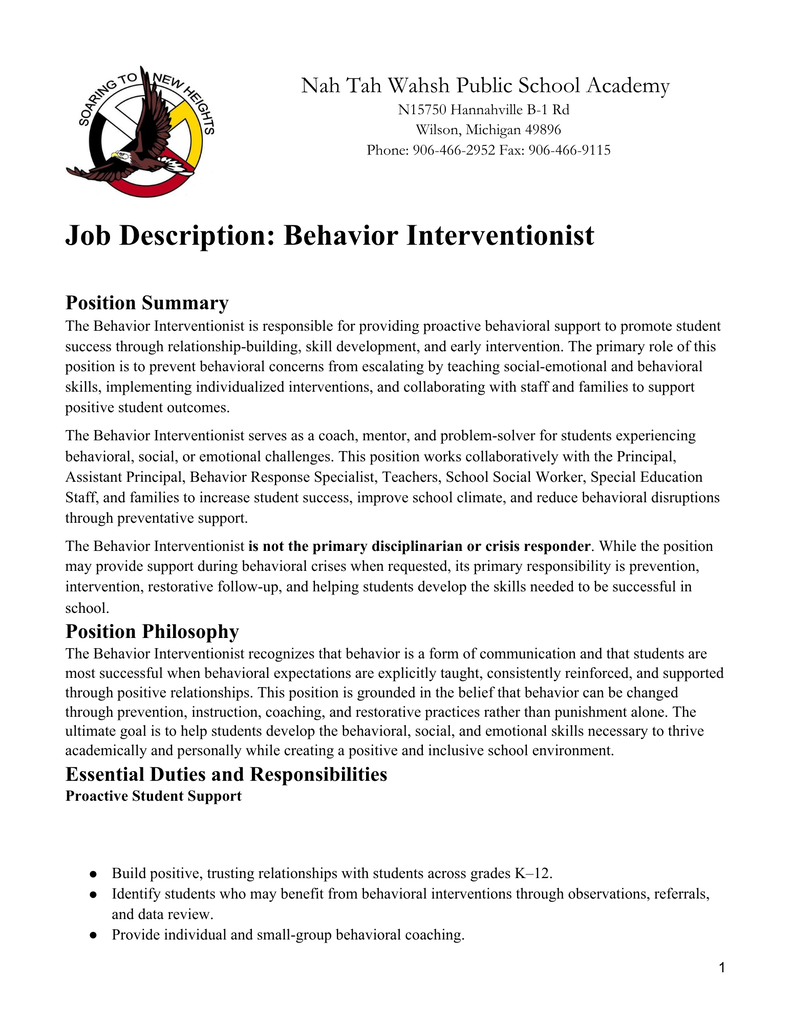 Behavioral Interventionist 2026-27 Job Opening