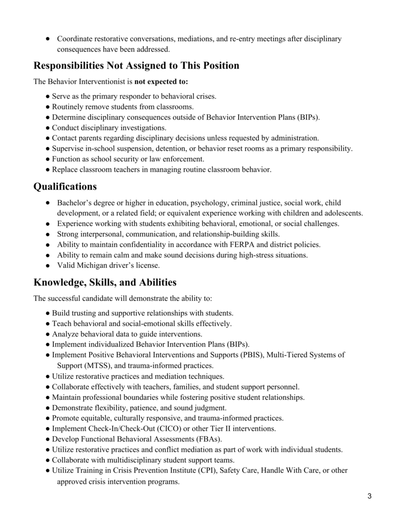 Behavioral Interventionist 2026-27 Job Opening