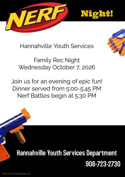 Rec Night - Wednesday Oct 7th - Youth Services