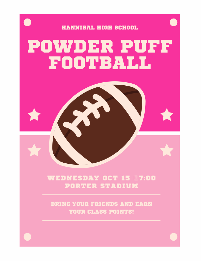 Powder puff football graphic