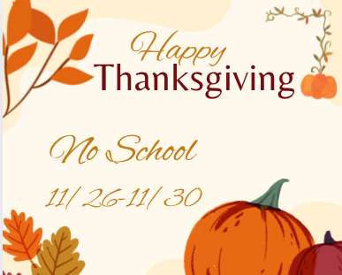 no school 11/26-11/30