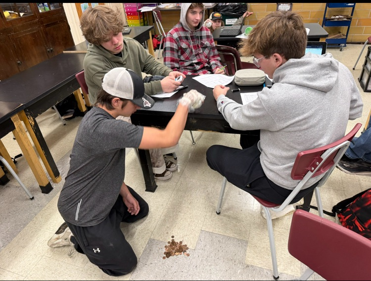 Biology students at work