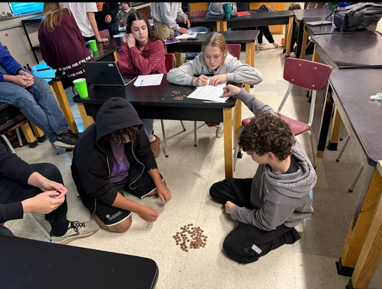 Biology students at work