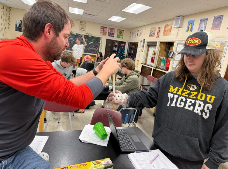 Biology students at work