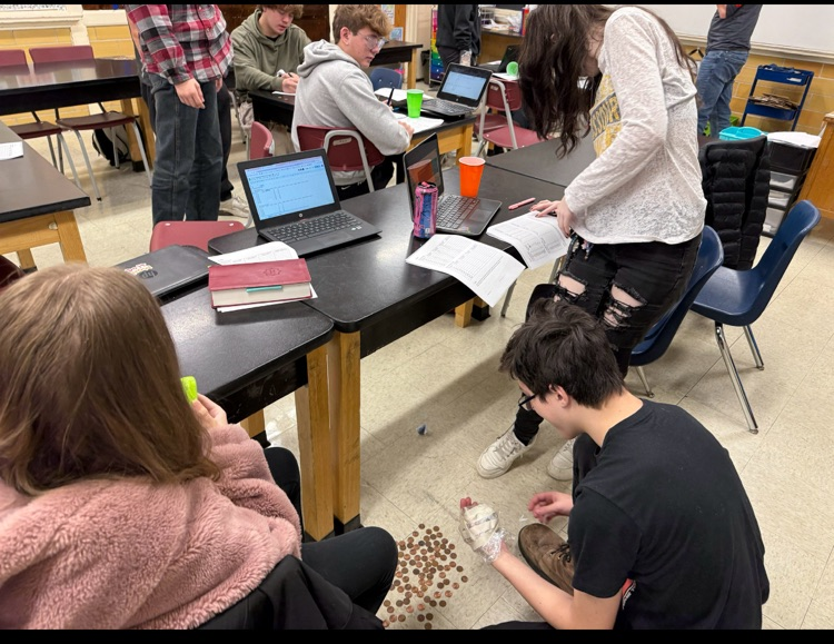 Biology students at work