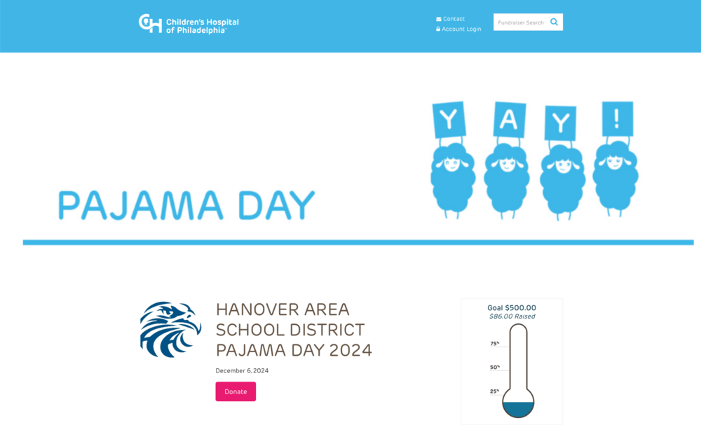 Pajama Day Fundraiser Notification