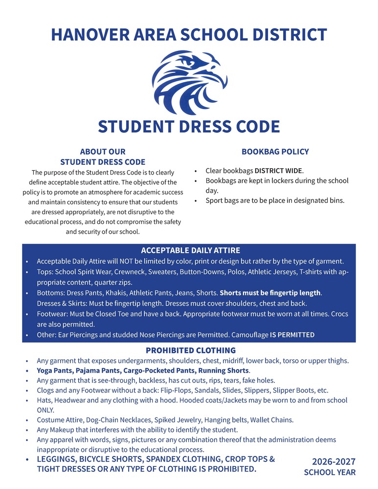 Hanover Area School District Dress Code