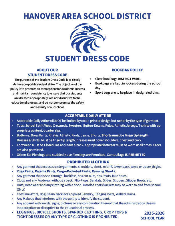 Hanover Area School District Dress Code