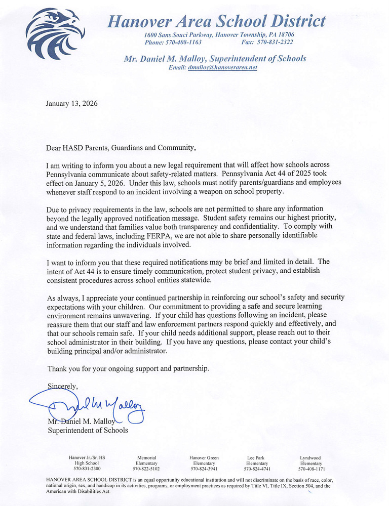 Act 44 Notice to Community