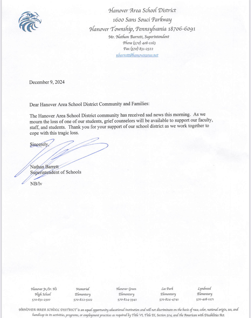 Superintendent Message to Community