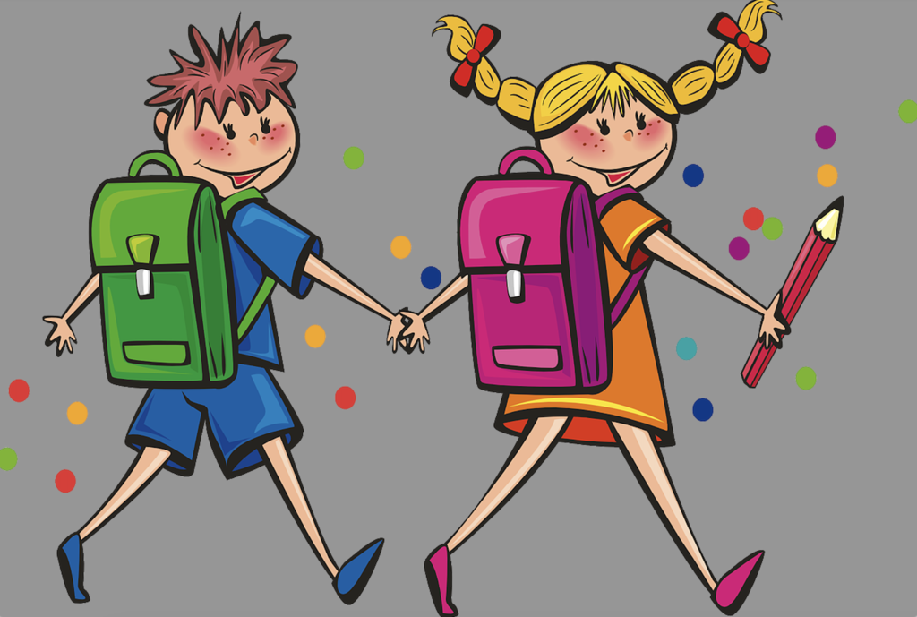 Students with backpacks