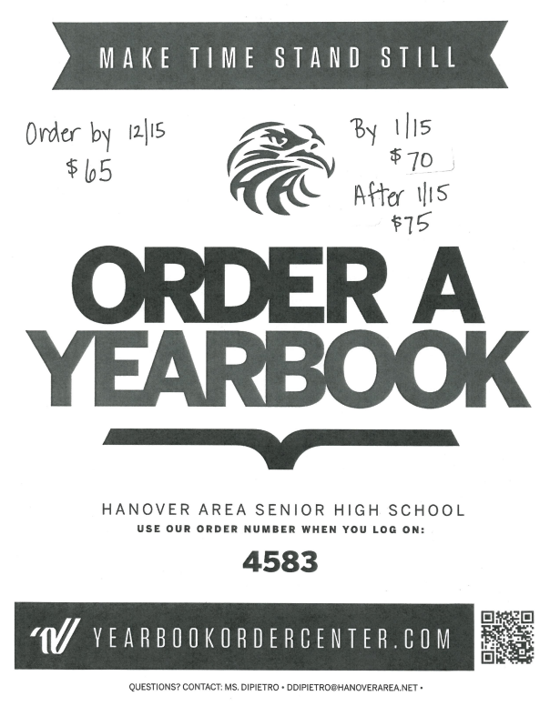 Order your Yearbook by 12/15 for $65.