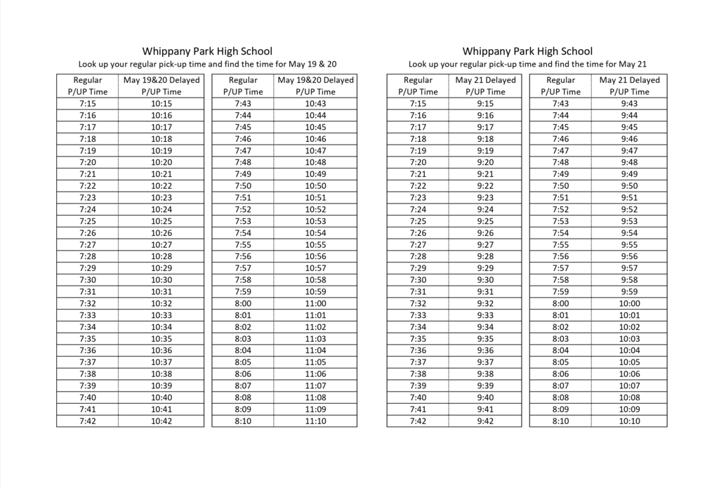 Bus schedule