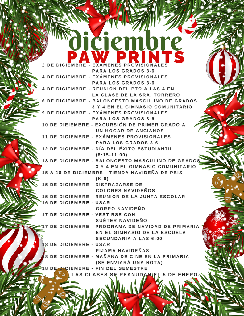 December Paw Prints