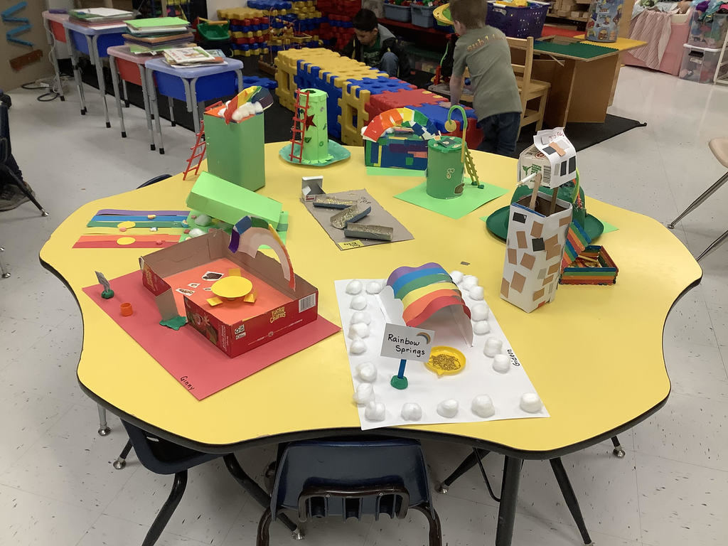 Mrs. Setoki's four-year old preschool class made leprechaun traps