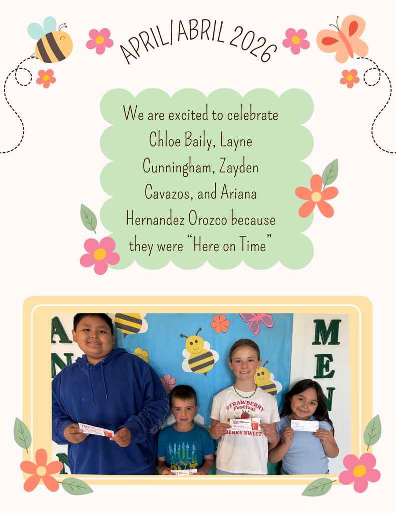Zayden Cavazos, Layne Cunningham, Chloe Baily, and Ariana Hernandez Orozco were here on time today! 