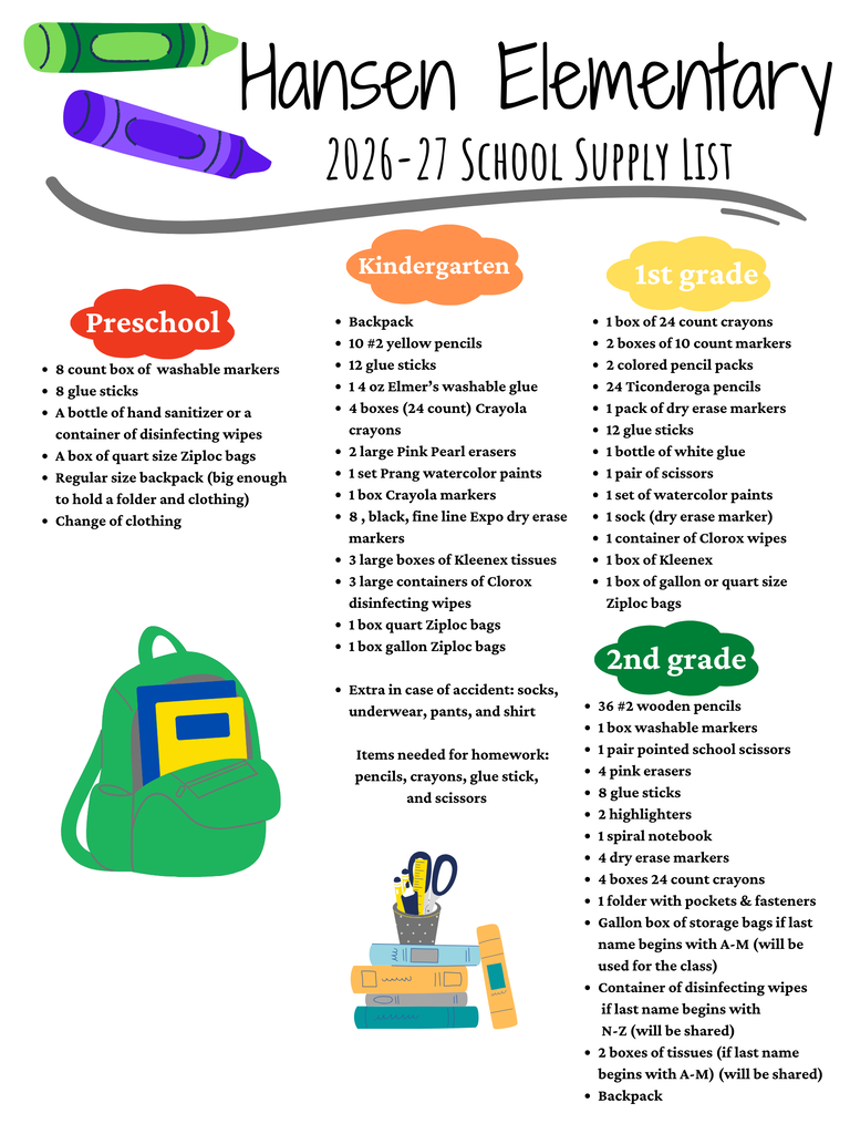 Preschool-2nd grades