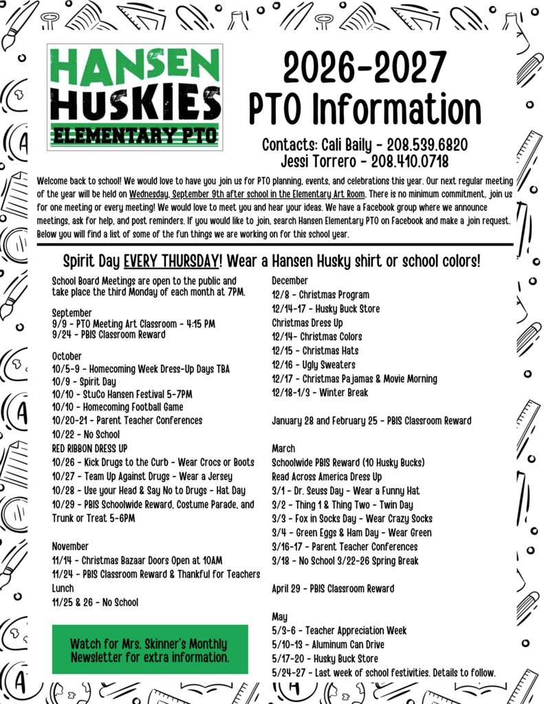 2026-2027 PTO information