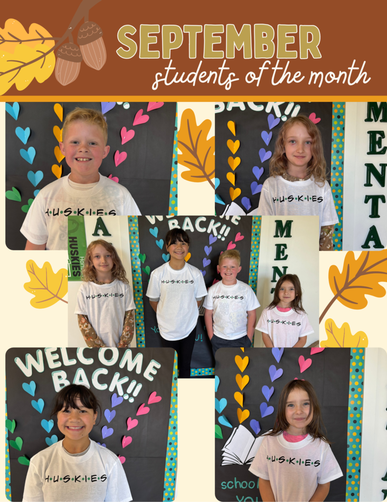 September students of the month at the elementary