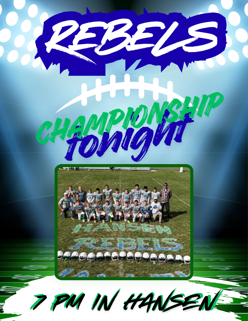 Championship game October 15 at 7 pm in Hansen