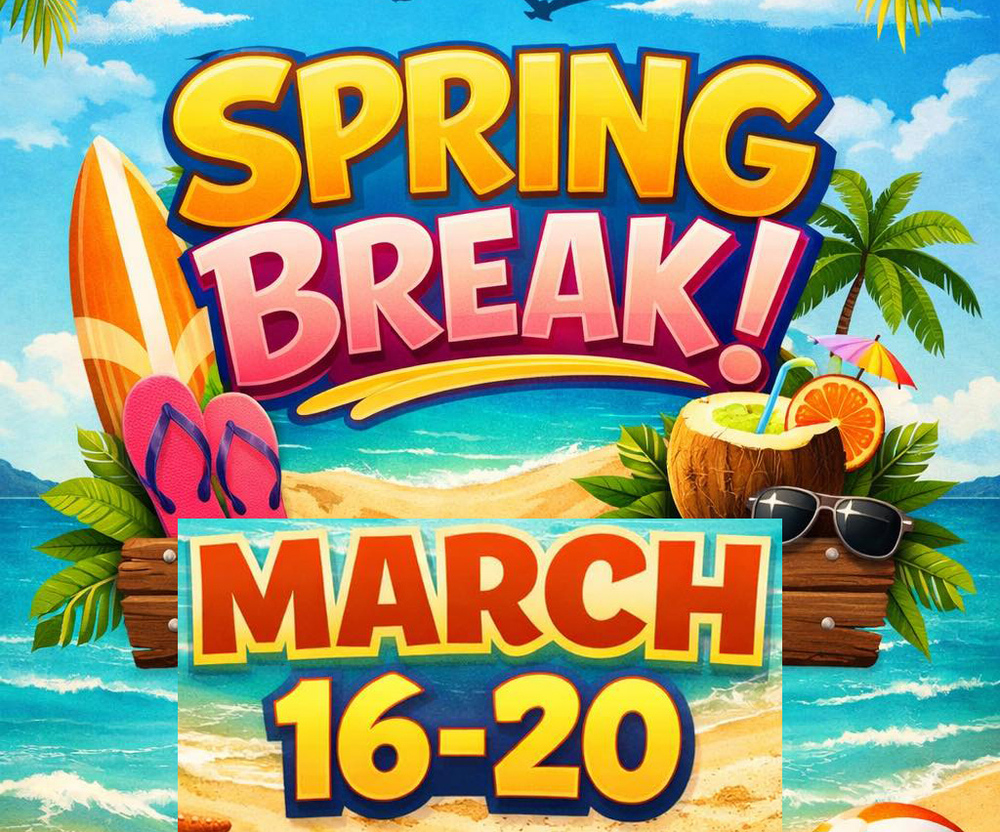 Spring Break March 16-20 on the beach