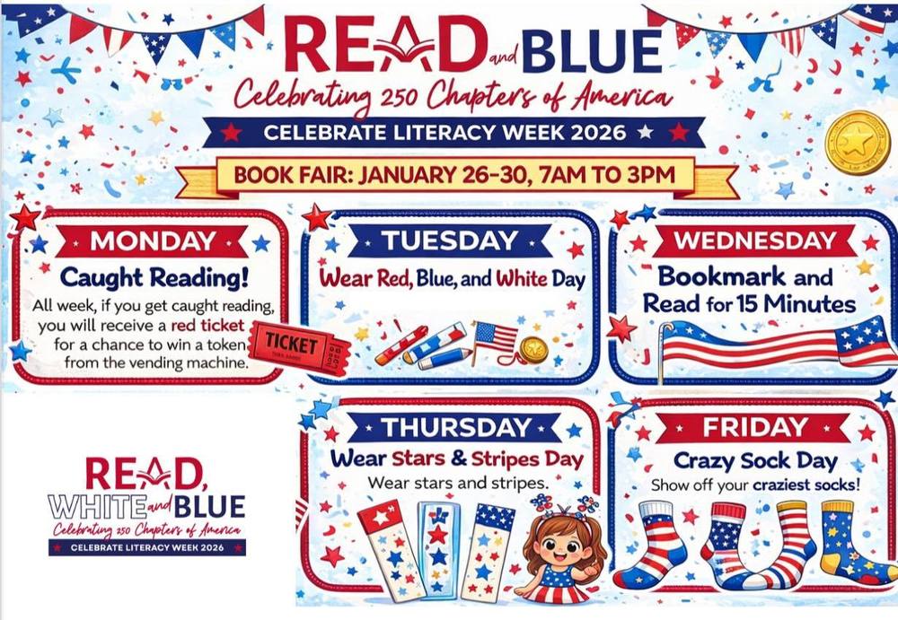 Descriptions of literacy week days themes. See body of article