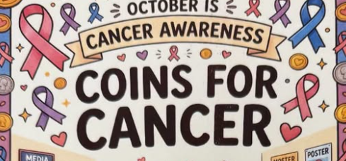 october 15: cancer awareness. coins for cancer
