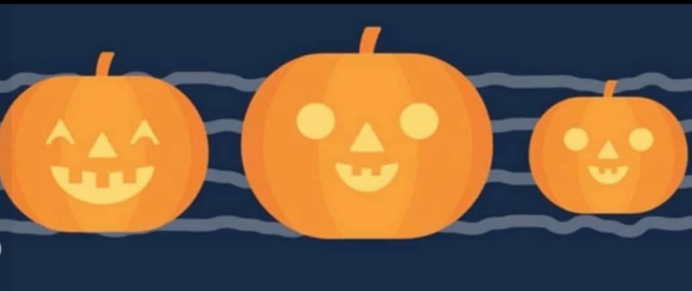 three jack o lanterns