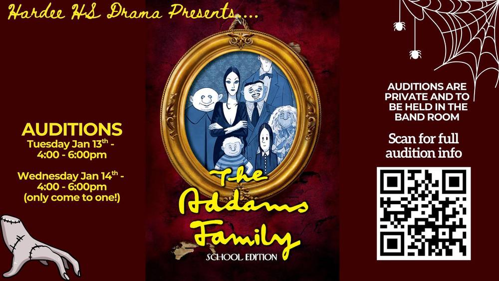 Adams Family Play call for auditions